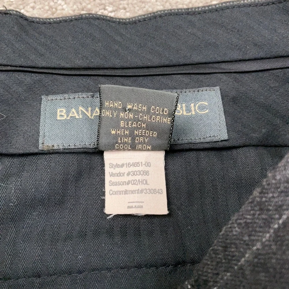 Banana Republic Pants Men 32W 30L Gray Pinstripe Gavin Wool Dress Trousers